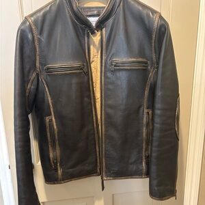 Marc New York Black and Brown Leather Jacket